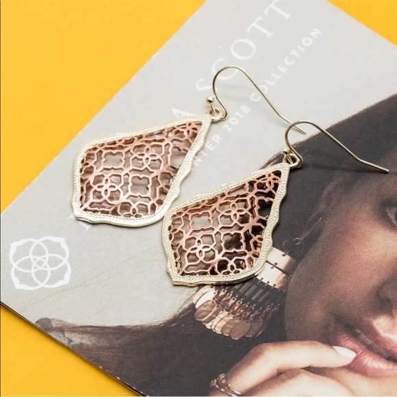 Kendra Scott Jewelry - NEW Kendra Scott Addie Earrings Rose Gold Filigree